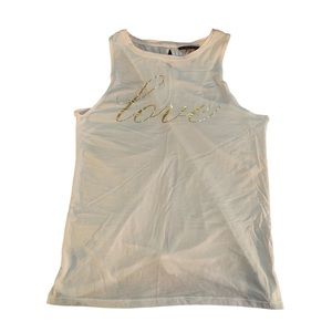Victoria’s Secret White Blouse Love Sleeveless NWT Size Small #009